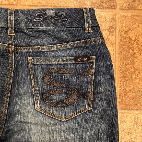 Seven7 Jeans Womens 6 Blue Bootcut Mid Rise Dark Wash Stretch Denim - Picture 6 of 16